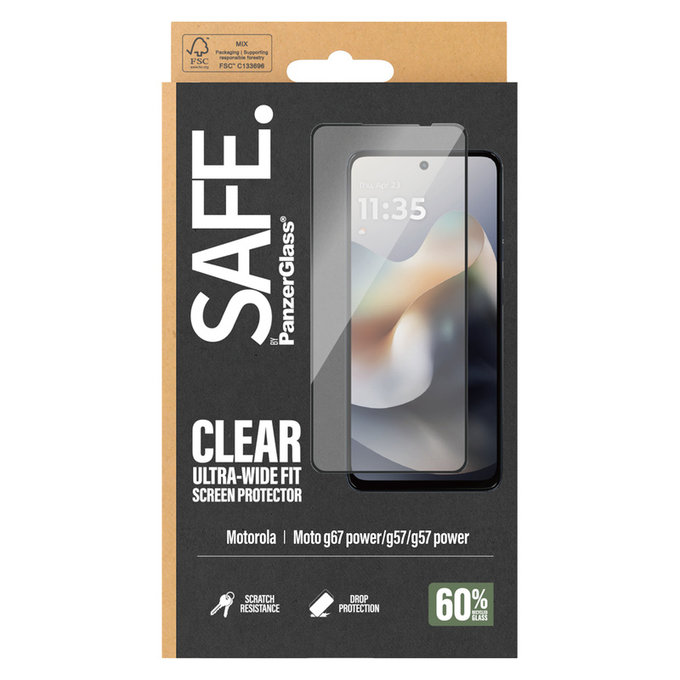 Tvrdené sklo UWF pre Motorola Moto G57 Power 5G, Čierna, SAFE by PanzerGlass