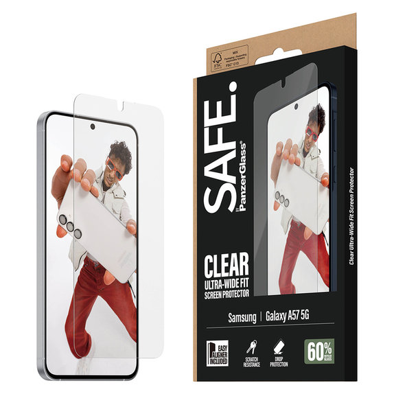 Tvrdené sklo UWF s aplikátorom pre Samsung Galaxy A57, Číra, SAFE by PanzerGlass