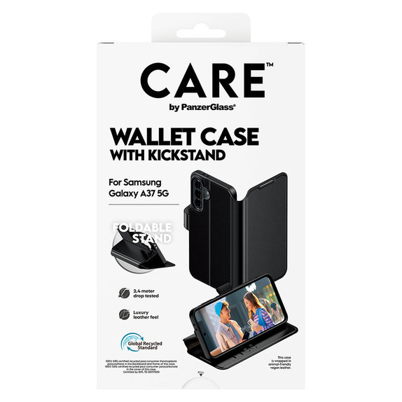 Puzdro Wallet Kickstand pre Samsung Galaxy A37, Čierna, PanzerGlass