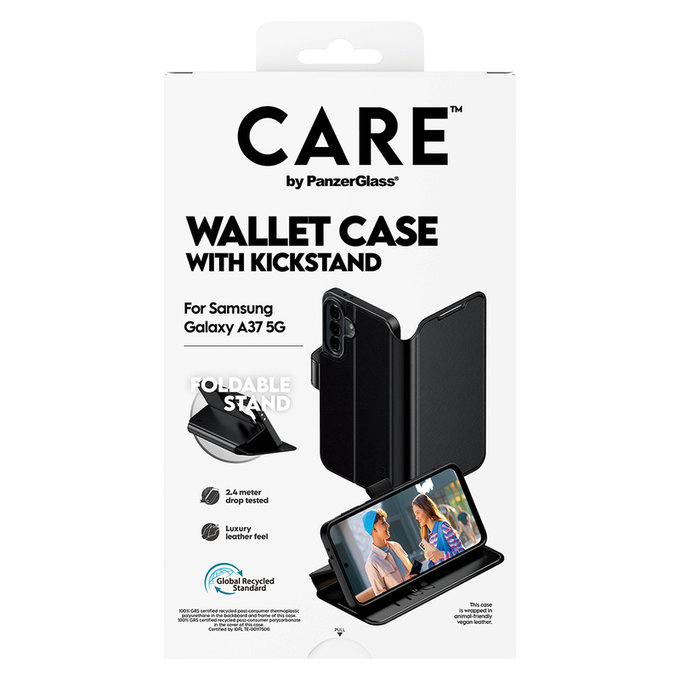 Puzdro Wallet Kickstand pre Samsung Galaxy A37, Čierna, PanzerGlass