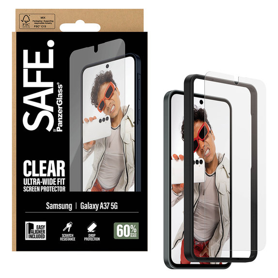 Tvrdené sklo UWF s aplikátorom pre Samsung Galaxy A37, Číra, SAFE by PanzerGlass