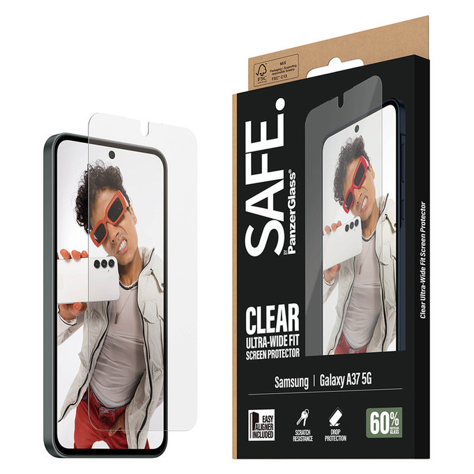 Tvrdené sklo UWF s aplikátorom pre Samsung Galaxy A37, Číra, SAFE by PanzerGlass