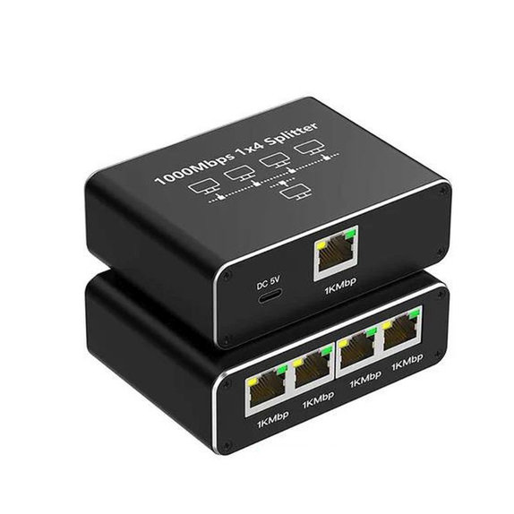 Gigabitový Ethernet switch RJ45, 4 porty, 1000Mbps