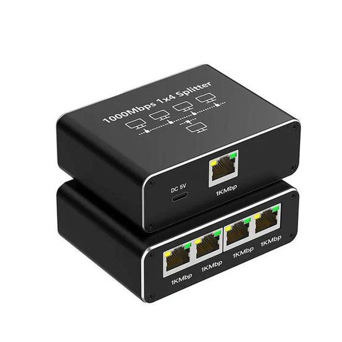 Gigabitový Ethernet switch RJ45, 4 porty, 1000Mbps