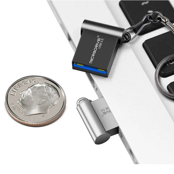 Kovový USB kľúč 64 GB, USB 3.0, strieborný