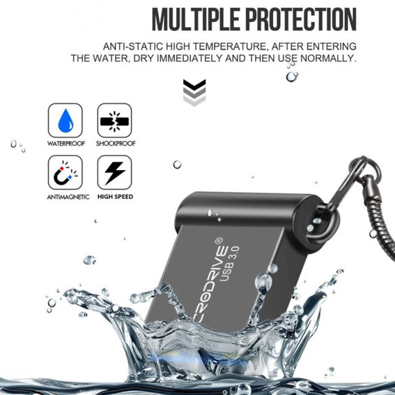 Kovový USB kľúč 64 GB, USB 3.0, strieborný