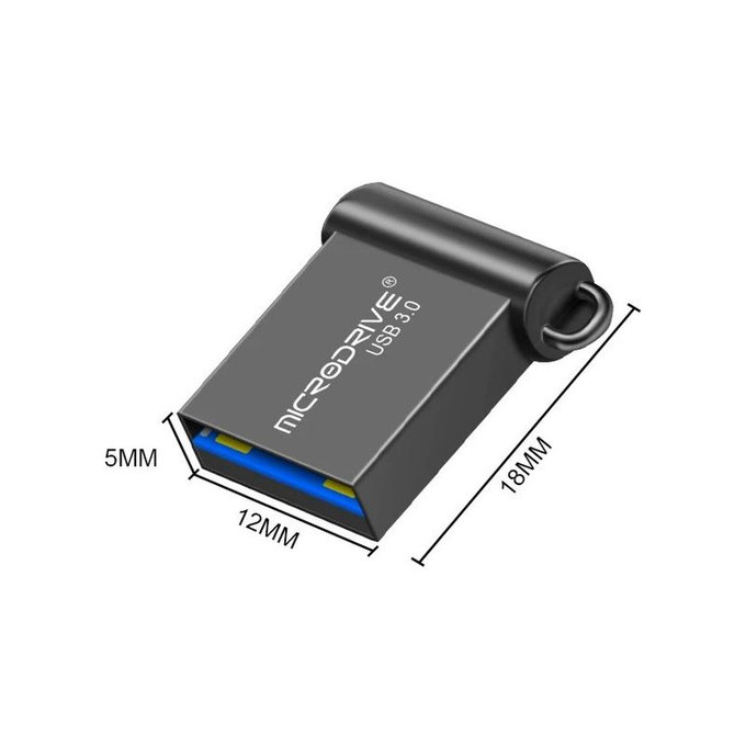 Kovový USB kľúč 64 GB, USB 3.0, strieborný