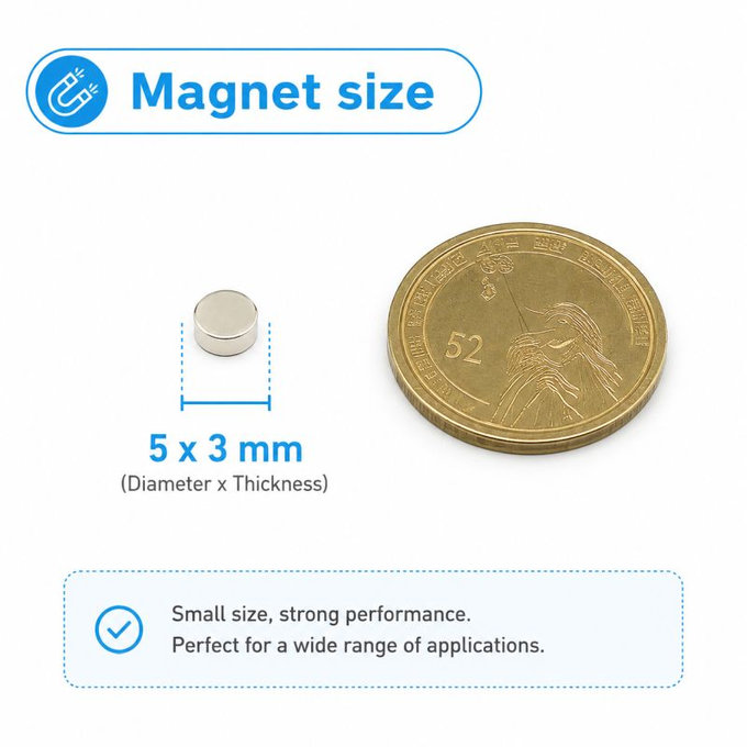 Neodymový valcový magnet N35, 5 x 3mm, 200ks