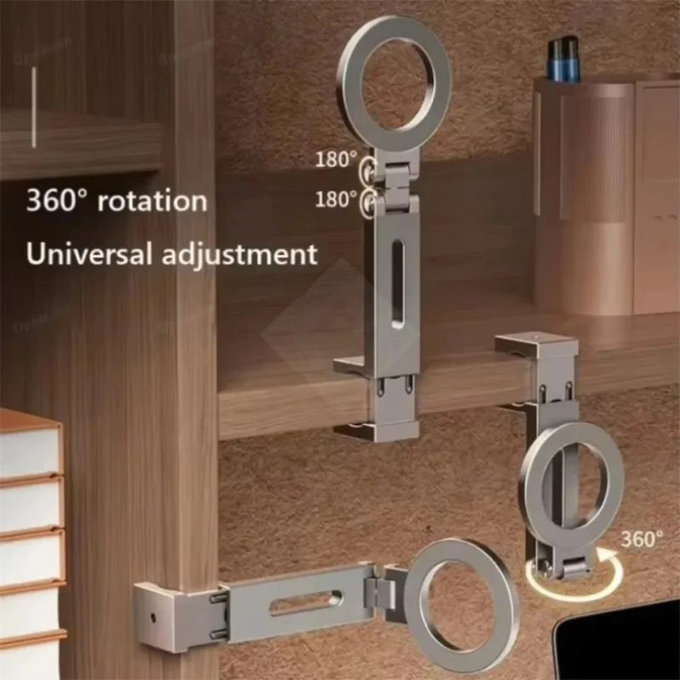 Univerzálny otočný magnetický držiak na telefón, sivý