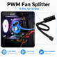 PWM rozbočovač ventilátorov, 4-pin, 5-portový