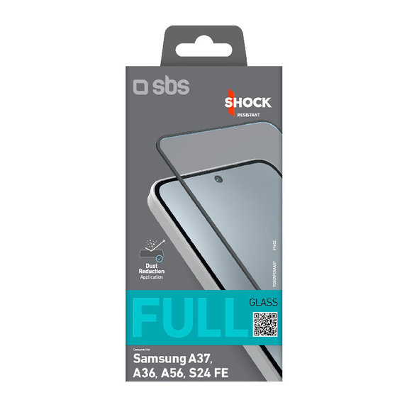 SBS - Tvrdené sklo Full Cover pre Samsung Galaxy A37, A36, A56, S24 FE, čierna