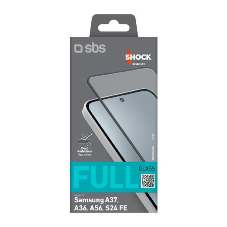 SBS - Tvrdené sklo Full Cover pre Samsung Galaxy A37, A36, A56, S24 FE, čierna