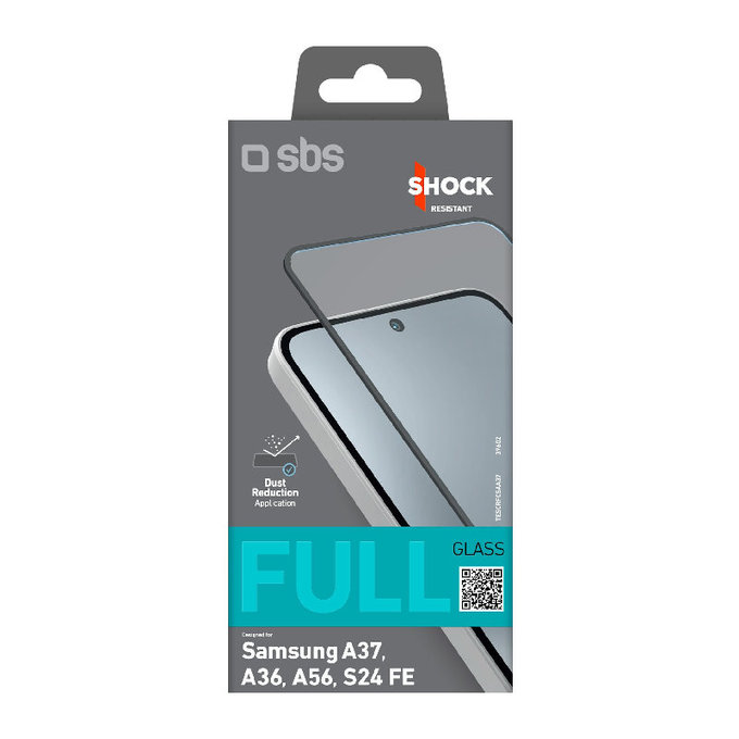 SBS - Tvrdené sklo Full Cover pre Samsung Galaxy A37, A36, A56, S24 FE, čierna