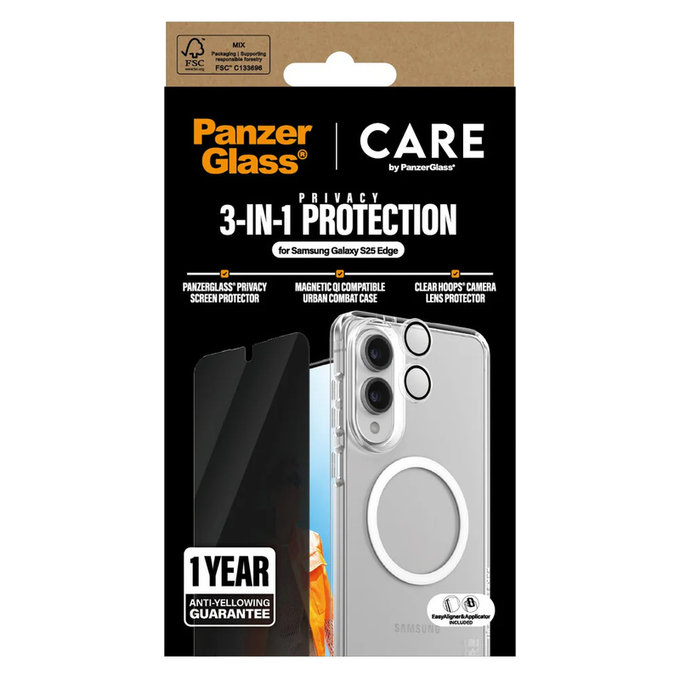 Bundle 3v1 Privacy pre Samsung Galaxy S25 Edge, PanzerGlass