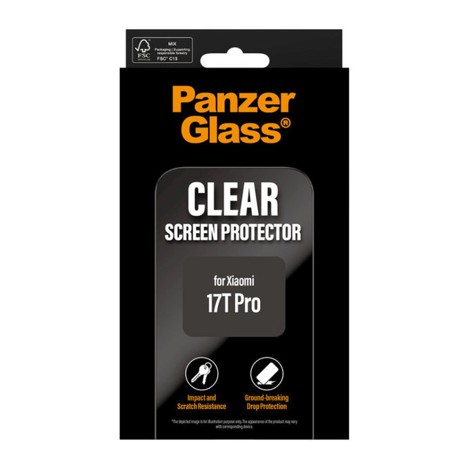 Tvrdené sklo UWF pre Xiaomi 17T Pro, čierna, PanzerGlass