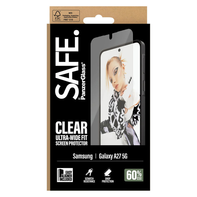 Tvrdené sklo UWF s aplikátorom pre Samsung Galaxy A27, Číra, SAFE by PanzerGlass
