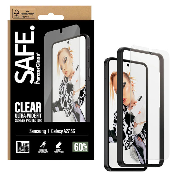 Tvrdené sklo UWF s aplikátorom pre Samsung Galaxy A27, Číra, SAFE by PanzerGlass