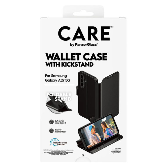 Puzdro Wallet Kickstand pre Samsung Galaxy A27, Čierna, PanzerGlass