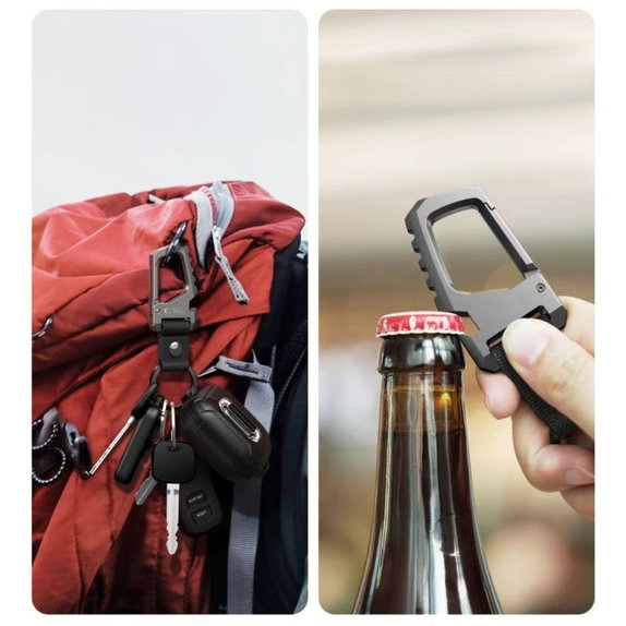 Kľúčenka Slidelock Carabiner Keychain, Gunmetal, Tech-Protect