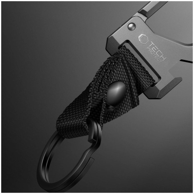 Kľúčenka Slidelock Carabiner Keychain, Gunmetal, Tech-Protect