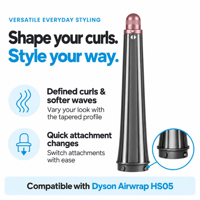 Kónický kulmovací nadstavec pre Dyson Airwrap HS05, Ceramic Pink / Rose Gold