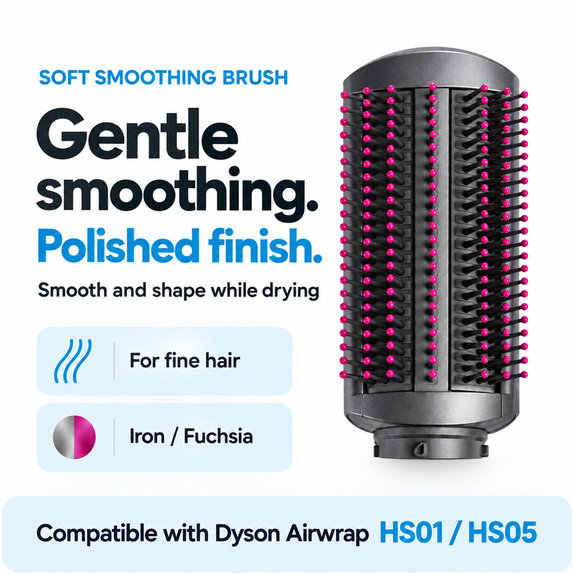 Jemná vyhladzovacia kefa pre Dyson Airwrap HS01, HS05, Iron / Fuchsia