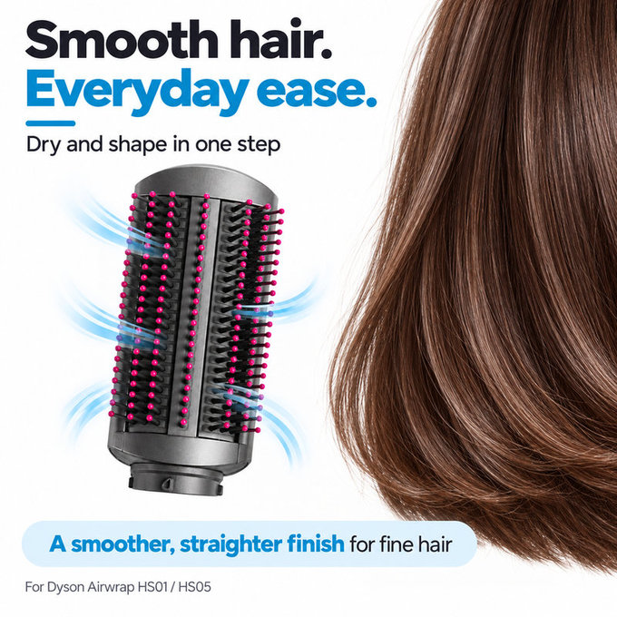 Jemná vyhladzovacia kefa pre Dyson Airwrap HS01, HS05, Iron / Fuchsia