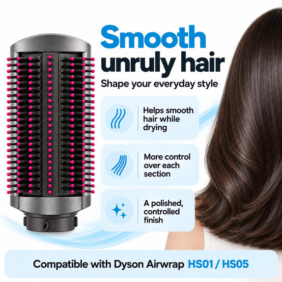 Pevná vyhladzovacia kefa pre Dyson Airwrap HS01, HS05, Iron / Fuchsia