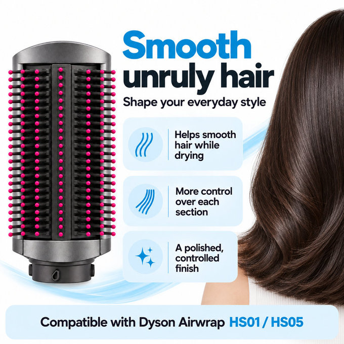 Pevná vyhladzovacia kefa pre Dyson Airwrap HS01, HS05, Iron / Fuchsia