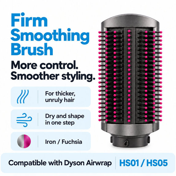 Pevná vyhladzovacia kefa pre Dyson Airwrap HS01, HS05, Iron / Fuchsia