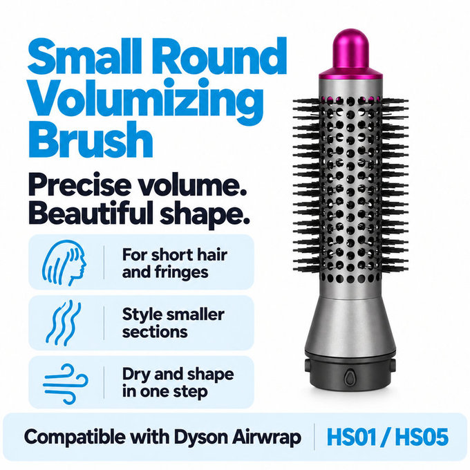 Malá okrúhla kefa na objem pre Dyson Airwrap HS01, HS05, Iron / Fuchsia