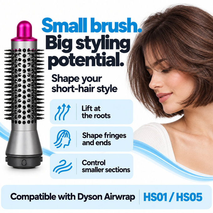 Malá okrúhla kefa na objem pre Dyson Airwrap HS01, HS05, Iron / Fuchsia