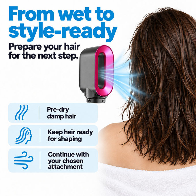 Nadstavec na rýchle sušenie pre Dyson Airwrap HS01, HS05, Iron / Fuchsia