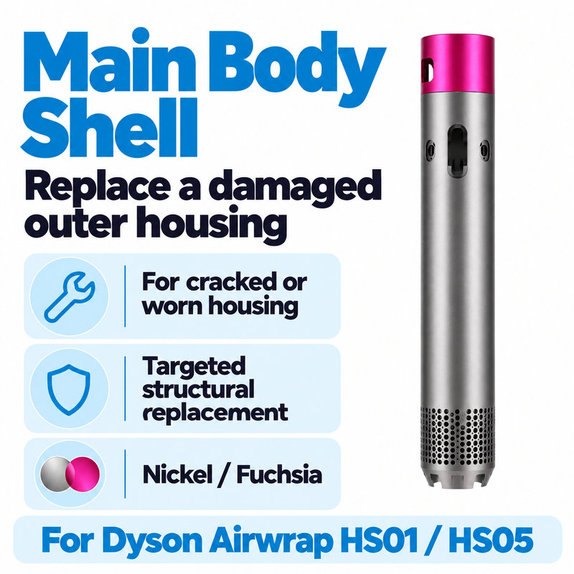 Kryt hlavného tela pre Dyson Airwrap HS01, HS05, Nickel / Fuchsia
