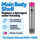 Kryt hlavného tela pre Dyson Airwrap HS01, HS05, Nickel / Fuchsia