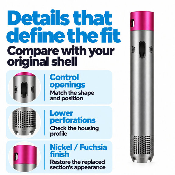 Kryt hlavného tela pre Dyson Airwrap HS01, HS05, Nickel / Fuchsia