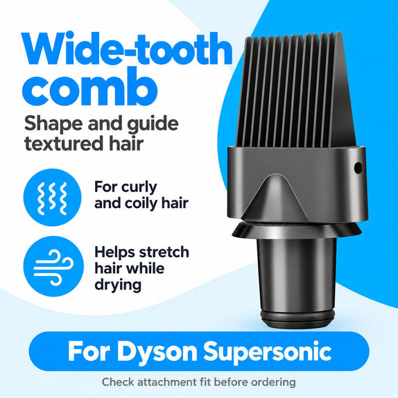 Hrebeň so širokými zubami pre Dyson Supersonic HD01, HD03, HD07, HD15, HD16