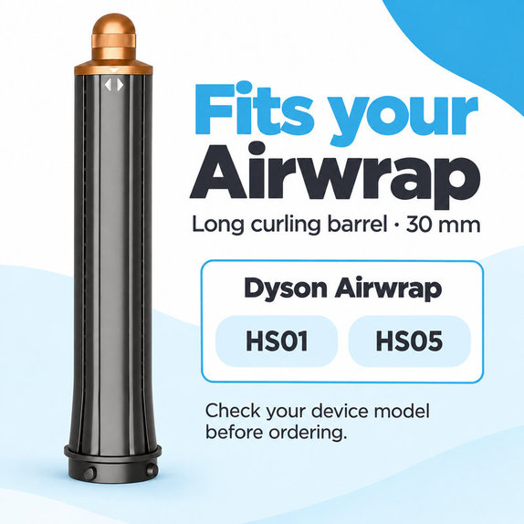 Dlhý kulmovací nadstavec pre Dyson Airwrap HS01, HS05, 30 mm, Nickel / Copper
