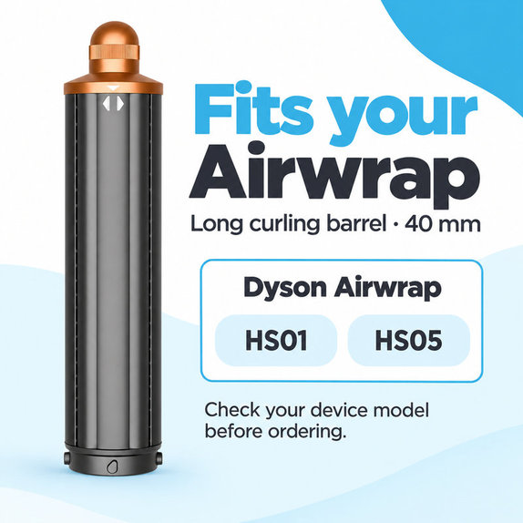 Dlhý kulmovací nadstavec pre Dyson Airwrap HS01, HS05, 40 mm, Nickel / Copper