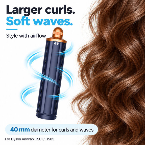 Dlhý kulmovací nadstavec pre Dyson Airwrap HS01, HS05, 40 mm, Prussian Blue / Rich Copper