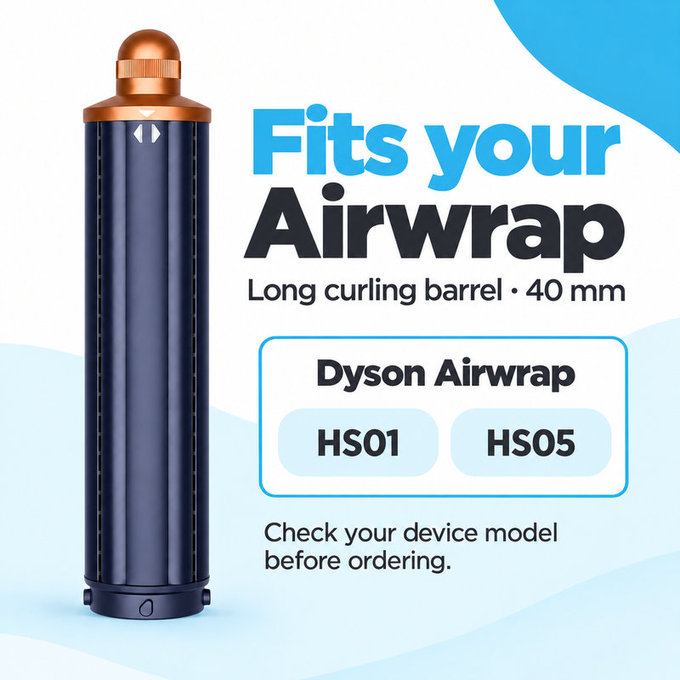 Dlhý kulmovací nadstavec pre Dyson Airwrap HS01, HS05, 40 mm, Prussian Blue / Rich Copper