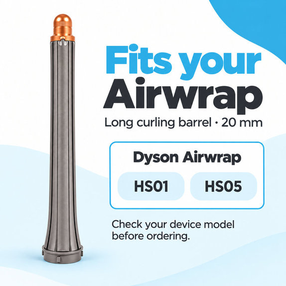 Dlhý kulmovací nadstavec pre Dyson Airwrap HS01, HS05, 20 mm, Nickel / Copper
