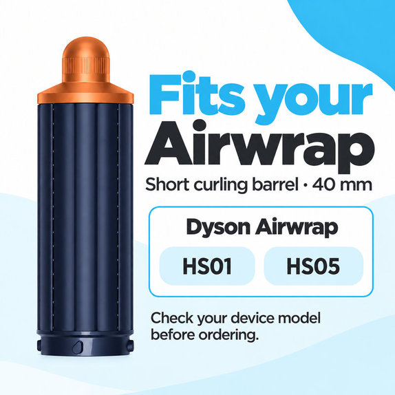 Krátky kulmovací nadstavec pre Dyson Airwrap HS01, HS05, 40 mm, Prussian Blue / Rich Copper