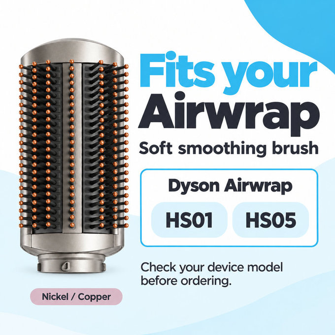 Jemná vyhladzovacia kefa pre Dyson Airwrap HS01, HS05, Nickel / Copper
