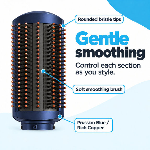 Jemná vyhladzovacia kefa pre Dyson Airwrap HS01, HS05, Prussian Blue / Rich Copper