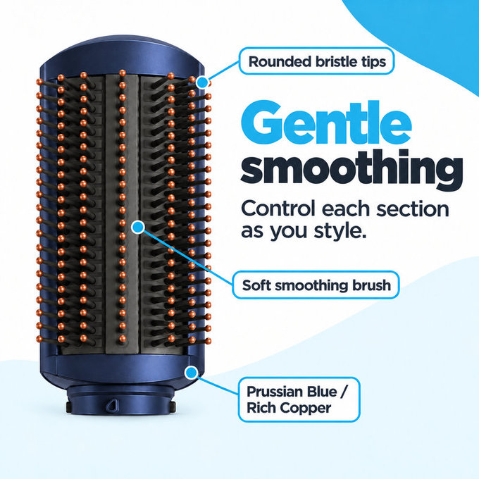Jemná vyhladzovacia kefa pre Dyson Airwrap HS01, HS05, Prussian Blue / Rich Copper