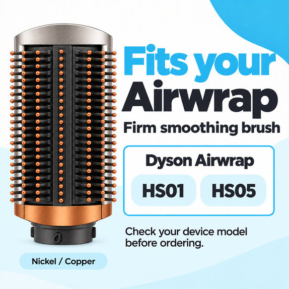 Pevná vyhladzovacia kefa pre Dyson Airwrap HS01, HS05, Nickel / Copper