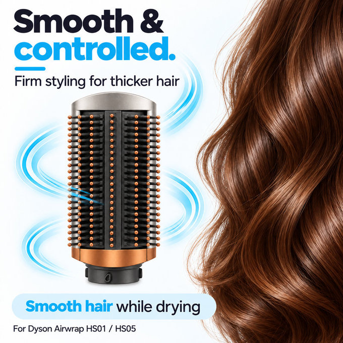 Pevná vyhladzovacia kefa pre Dyson Airwrap HS01, HS05, Nickel / Copper