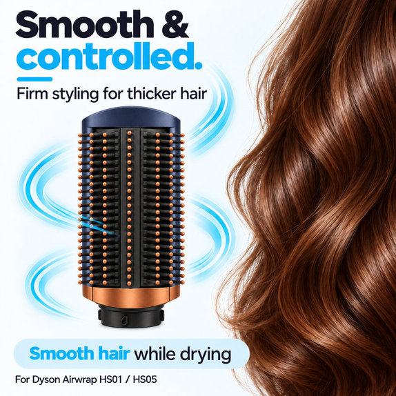 Pevná vyhladzovacia kefa pre Dyson Airwrap HS01, HS05, Prussian Blue / Rich Copper