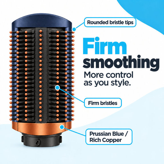 Pevná vyhladzovacia kefa pre Dyson Airwrap HS01, HS05, Prussian Blue / Rich Copper